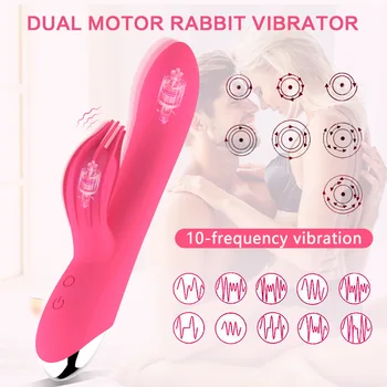 10 Greičio Galingas Dildo Rabbit Vibratorius Klitorio Stimuliacijos G Spot Vibratorius Moterims Masturbacija Massager Sekso Žaislai