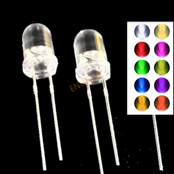 100vnt/daug 3mm Baltas Išsklaidytos LED Diodų Apvalus LED Šviesos Diodų Lempos, 3 mm Per Skylę 3V Šviesa Plataus Kampo Komponentas