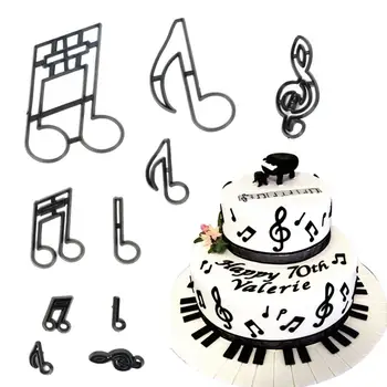 10vnt/Set Muzikos Pažymi, Cookie Cutter Plastiko Sugarcraft Minkštas Cutter Pelėsių Tortas Dekoravimo Priemonės Keksiukų Kepimo Formą Karšto Pardavimo