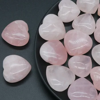 12 Vienetų 25mm 30mm Gamtos Pink Rose Quartzs Kristalų Širdies Meilės Nerimauti, Akmens Gydymo Mažų Ornamentais Jogos Brangakmeniai Juvelyriniai dirbiniai 