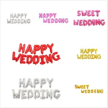 16 Colių LAIMINGAS VESTUVIŲ SWEET VESTUVIŲ Laimingas Vestuvių Balionas Aliuminio Filmas Vestuvių Namų Puošybos Rinkinį