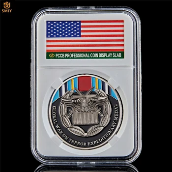 1962 Pasaulinio Karo su Terorizmu Ekspedicinių Medalis JAV Karinės Ginkluotųjų Pajėgų Neįvykdyti Pilotas Bronzos Kryžiaus Iššūkis Monetos W/PCCB Dėžutę