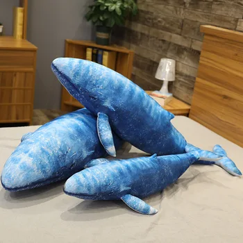 1pc 55/70CM Kūrybos Modeliavimas Mėlynasis Banginis Pliušiniai Žaislai Realiame Gyvenime Japonijos Banginių Žuvis, Įdaryti Pagalvės Minkštos Lėlės Vaikams Berniukams