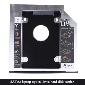 1Pc 9.0 mm 9,5 mm 12,7 mm Aliuminio HDD Caddy SATA 3.0 Nešiojamojo kompiuterio Optinio įrenginio Standųjį Diską Bay Universal SSD Kietojo Disko Laikiklis