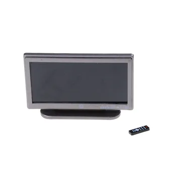 1Pcs Plačiaekranis Plokščias LCD TV su Nuotolinio Pilkos spalvos Baldų, Žaislų, Lėlių Miniatiūriniai Dekoras