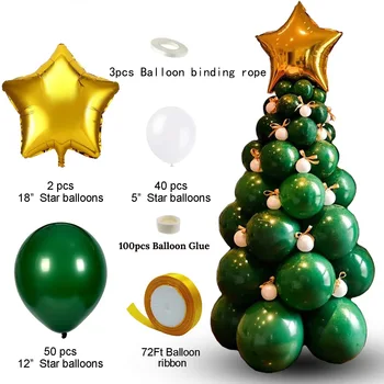 1Set Kalėdų Eglutė Balionas Kūrybos Pavyzdžiu Linksmų Kalėdų Dekoracijas Naujųjų Metų Namų Dekoro Kambario Reikmenys