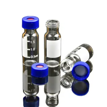 2 ML stiklo lab buteliukas su užsukamu ,PTFE+SILICIO GUMOS pertvara, galima naudoti mėginio buteliukas ir bandymo butelis