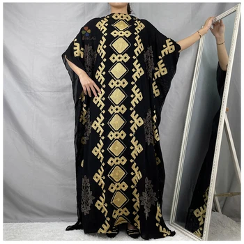 2021 Naujų Vėliau Kaip Moterys Abaja Kaftan Dubajus Bondou Aukso Siūlai Šviečia Siuvinėjimo Ilgai Rode Islamo Suknelės Chalatai
