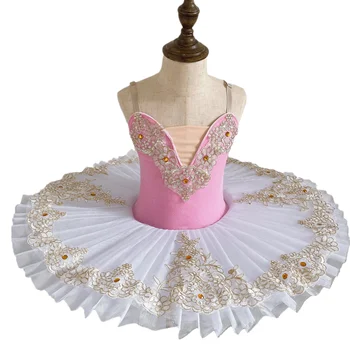 2022 Balta Balerinos Tutu Sijonas Baleto Suknelė Vaikų Gulbių Ežeras Kostiumas Vaikams Pilvo Šokių Drabužius Etape Profesionalių baleto suknelė