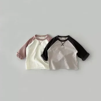 2022 m. Pavasarį Kūdikių Drabužiai Berniuko, ilgomis Rankovėmis Marškinėliai Mergina Bamblys Spalvų marškinėliai