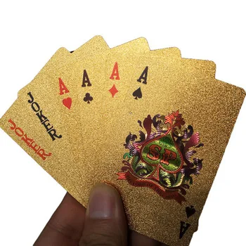 24K Aukso Kortų Pokerio Žaidimas Denio Aukso Folija Pokerio Rinkinys Plastiko Magic Card Vandeniui Kortų Magija