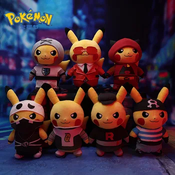 28cm Naujas Pokemon Originalus Leidimas Pokštai Cos Pikachu Lėlės, Pliušiniai Žaislai Raketų Pikachu Lėlės