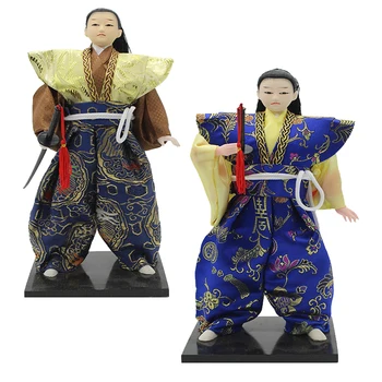 2vnt Derliaus Japonų Samurajus Kimono Doll Rytų Lėlės Modelis Amatų 12inch