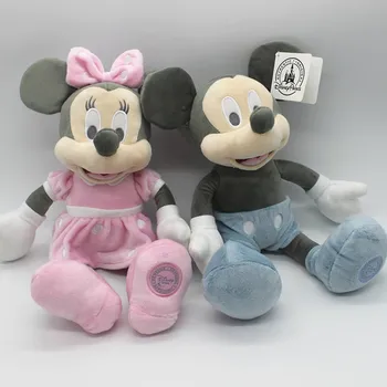 35cm Disney Retro Peliukas mikis Ir Minnie Mouse Pliušiniai Žaislai Įdaryti Minkštos Lėlės Vaikams Gimtadienio Dovana