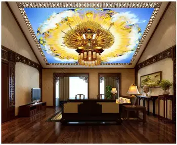 3d lubų freskomis foto tapetai Budistų bodhisatvos buda šviesos kambarį apdaila, Tapetai, šiuolaikinio sienos, namų dekoro