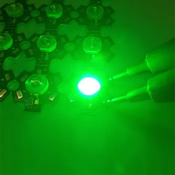 3w LED 520nm~530nm LED lempos chip didelės galios diodų žalias diržas/20mm PCB lenta