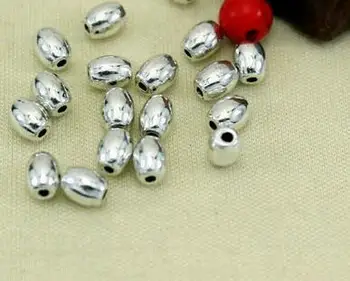 4*5mm, 50pcs/1lot Tibeto Sidabro Ovalo formos karoliukai Antikvariniai Prarasti Granulių Metalinės Jungtys 