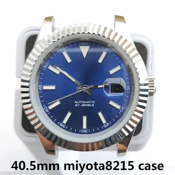 40.5 mm miyota8215 atveju vyrai nerūdijančio plieno atveju automatinis mechaninis laikrodis Miyita8215 judėjimo žiūrėti pakeitimo accessor