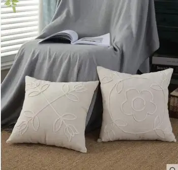 40x40cm smėlio spalvos, siuvinėta pagalvėlė padengti gėlių pagalvės užvalkalą dekoratyvinę pagalvę padengti patalpų
