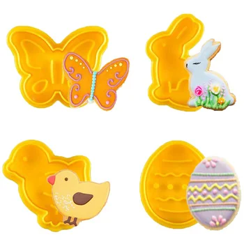 4pcs Velykų Cookie Cutter Easter bunny pelėsių Pjovimo Antspaudas Kiaušinių Kepimo Formą Tortas Dekoravimo Priemonės Triušis Apdaila