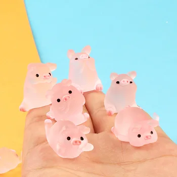 50pcs/daug mini mielas mielas skaidrus kiaulių 2cm rožinė mergaitė vaikams žaislas gimtadienio dovana hobis kolekcijos mobiliųjų telefonų apdaila