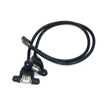 50pcs Kompiuterio korpusą Kabelio Adapteris Jungties Pertvara Valdybos Plokštė USB Galiniai ilgiklis 2-port USB 2.0 Moterų Vario