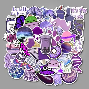 50pcs/SET Purple Stiliaus Animaciją Lipdukas Vandeniui Automobilinis Nešiojamas Riedlentė Burlenčių Bagažo Dviračių Vaikams, Žaislas, Namų Dekoro