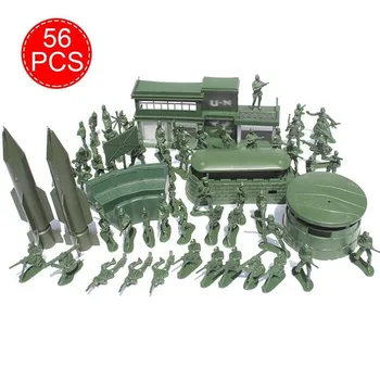 56pcs/Set Karinis Modelis Playset Žaislas Kareivis Armijos Vyrai, 5cm Veiksmų Skaičiai Kareiviai Duomenys Žaisti Smėlio Stalo Modelis Žaislas Nostalgi