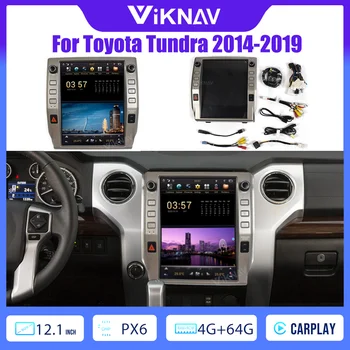 64GB Android Sistema Carplay Radijo Toyota Tundra 2014-2019 12.1 Colių Navigacija GPS DVD Grotuvas, Dvigubas Din Automobilio Radijo
