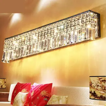  80CM Gyvenimo Kambario sienos lempos ilgai kristalų apšvietimo Viešbutis sienos sconce Led sieninis šviestuvas abajur namų šviesos ir apšvietimas Veidrodis Šviesos