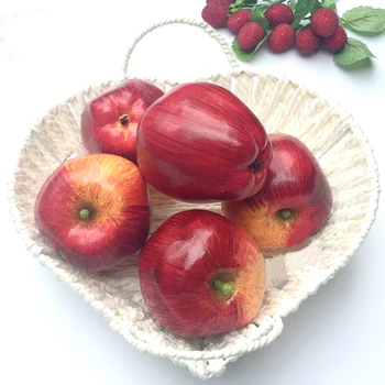8pcs 8cm Dydžio Plastiko Netikrą Imituojamas Dirbtinis Red delicious obuolių Vaisių modelis