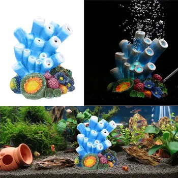 Akvariumas kraštovaizdžio deguonimi dekoravimo burbulas akmens modeliavimas koralų anemone shell 