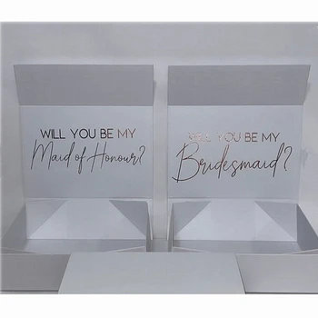 Asmeninį Prabangių dovanų dėžutė,Sidabro folija, kaligrafija,bridesmaid dovana pavadinimas,bridesmaid pasiūlymą,vestuves unikalių dovanų dėžutėje