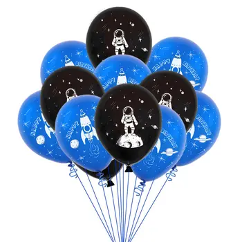 Astronautas Kosmoso Raketų Lateksiniai Balionai Kūdikių Dekoracijos Juodas) Blue (Mėlynas Balionas Galaxy Berniukai Temą Gimtadienio Dekoracijos