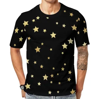 Auksinių Žvaigždžių Marškinėliai Mielas Star Spausdinti Pora Vintage T Shirts Vasaros Spausdinti Marškinėliai Trumpomis Rankovėmis Nuostabus Negabaritinių Viršūnes Dovana