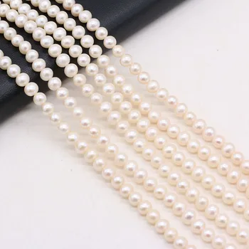 Aukštos Kokybės Natūralių Gėlavandenių Baltųjų Perlų Apvalios Metalinės Prarasti Karoliukai Papuošalai Priėmimo 