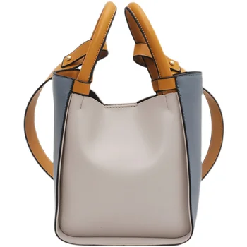 Aukštos prasme mados kontrasto spalvų kibirą, maišą moterų maišas 2022 m. vasarą naujas mados universalus tekstūros nišą ins krepšys
