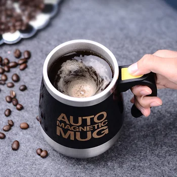 Automatinis kavos maišymo taurės įkrovimo nerūdijančio plieno magnetized kavos puodelį, namų apyvokos nešiojamų pieno milteliai, puodelis vandens, puodelis