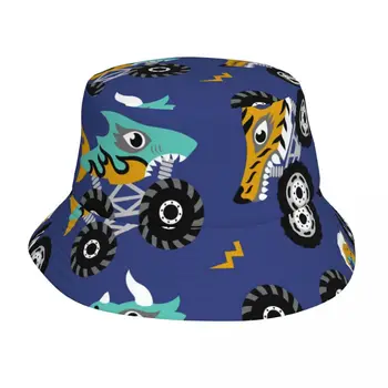 Baisu Gyvūnų Monstras Sunkvežimių Unisex Atsitiktinis Saulės Skrybėlę Kibiro Kepurę Vyrams, Moterims, Bob Hip-Hop Kepurės Vasaros Žvejys Panamos Skrybėlė