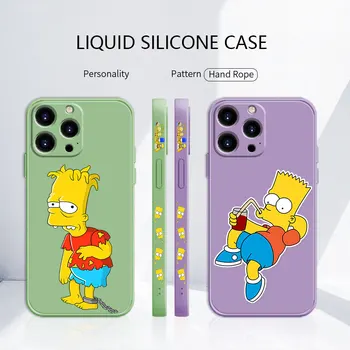Bart Simpson Dr Hibbert Aikštėje Skysti Saldainiai Atveju iPhone 14 13 12 11 Pro Max 6S 6 7 8 Plus X XR 12 13 Mini Fundas