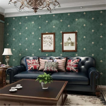 beibehang Amerikos šalyje rustykalnym stiliaus tamsiai žalia tapetai retro Europos stiliaus miegamojo kambarį, TV foną, sienos popieriaus