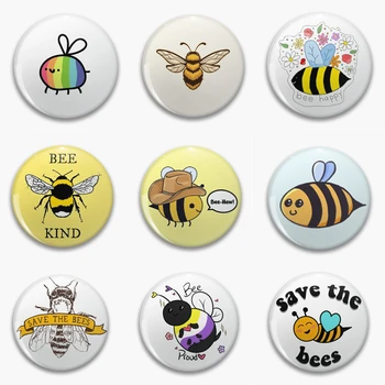 Bičių pin bičių rūšies išsaugoti bites mygtuką pin Pritaikoma Minkštas Sagtis Pin Dekoratyvinis Dovanų Kepurės Ženklelis Atvartas Sagė