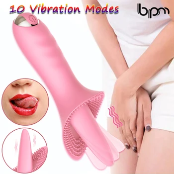 bpm 10 Vibracijos Režimai G-Spot Klitorio Vibratorius Kalba Lyžis Clit Tickler Spenelių Stimuliatorius Makšties Orgazmą Sekso Žaislai Moterims