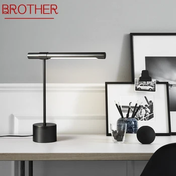 BROLIS Šiuolaikinės Pučiamųjų Stalo Lempa LED Kūrybos Paprasta Juoda Lova, Stalas Šviesos Namų Kambarį Papuošti Miegamojo