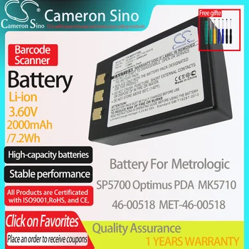CameronSino Baterija Metrologic SP5700 Optimus PDA MK5710 tinka Metrologic 46-00518 SUSITIKO-46-00518 brūkšninių kodų Skaitytuvas baterija 3.60 V