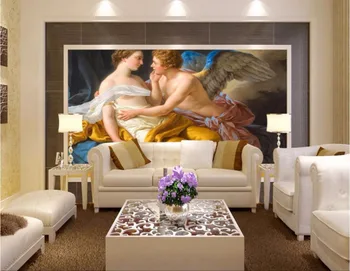 Custom freskos 3d tapetai Meilės bučinys Europos paveiksl kambarį dekoro tapybos 3d sienų freskomis tapetai, sienų ir 3 d