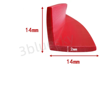 Custom Gumos L Juostelės Kampas Kampas Protecor Krašto Encloser Shield Susidūrimo Išvengimo Tarpiklis 14x14mm Raudona
