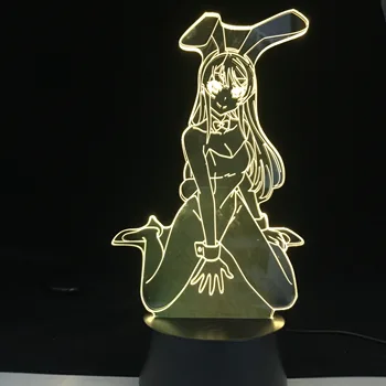 Darling Į FranXX 02 Halloween Šventės Katytė Suvenyrų Multi-color Touch Jutiklio Šiuolaikinės 3D Anime Lempos Dropshipping