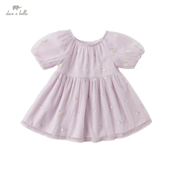 DBZ18138 dave bella vasaros baby girl ' s cute gėlių siuvinėjimas suknelė vaikų mados šalis suknelė vaikams kūdikiams lolita drabužiai
