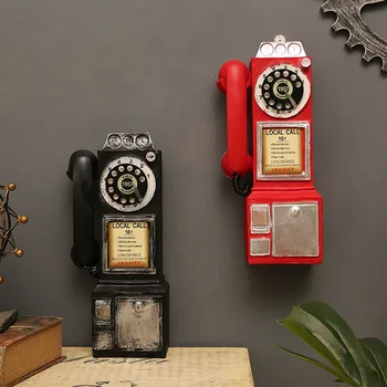 Derliaus Pasukti Klasikinę Išvaizdą Dial Mokėti Telefono Modelis Dervos Retro Telefono Statulėlės Namų Puošybai Ornamentu Amatų Aksesuaras D295